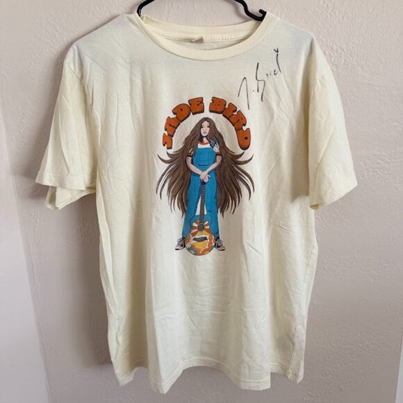 Jade Bird Graphic T-Shirt – Size L, Cream (Signed by Artist!) - Picture 1 of 5